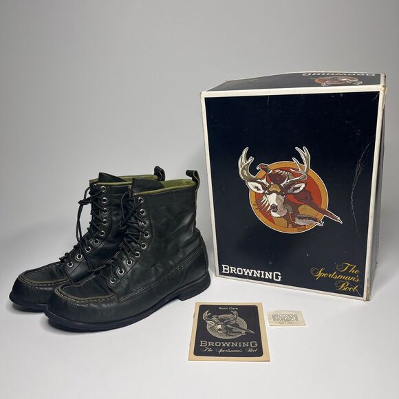 Browning Shoes - Vintage Browning Women's Lady's Featherweights Black Leather Boots 9A